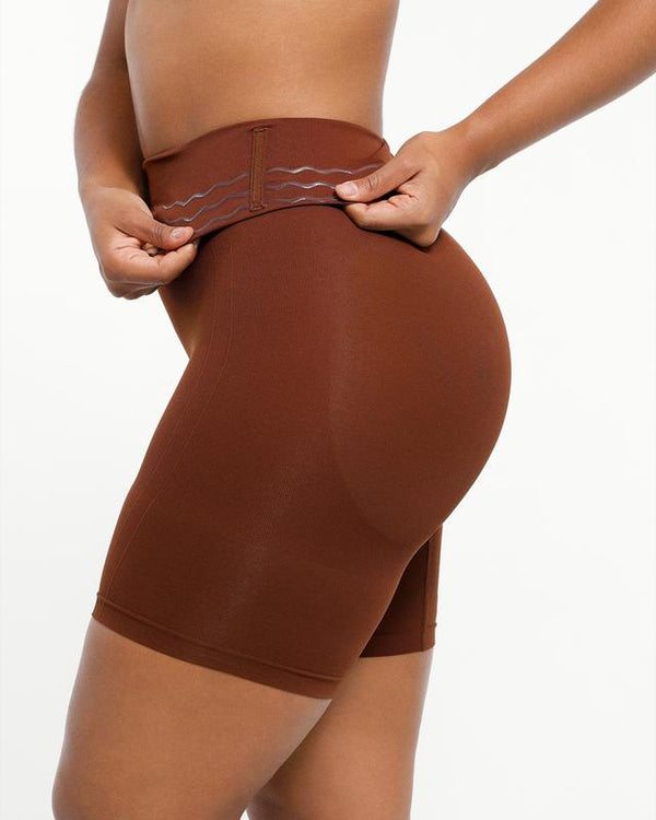 Women's Seamless High-Waisted Shapewear Shorts – Sculpting Body Shaper for Slimming Thighs and Tummy Control