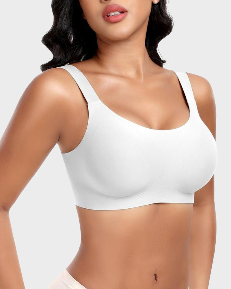 Wireless Full-Coverage Jelly Bra with Breathable Straps for All-Day Comfort