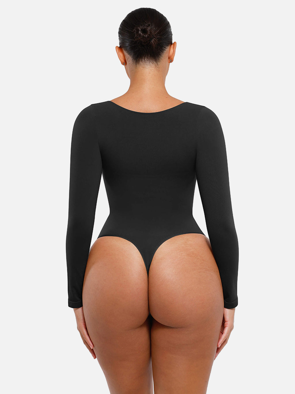 Women's Seamless Sculpting Long-Sleeve Thong Bodysuit for Tummy Control