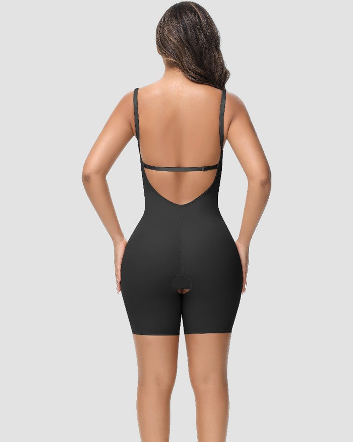 Women's U-Plunge Strapless Bodysuit Shapewear with Tummy Control, Built-In Bra and Low Back