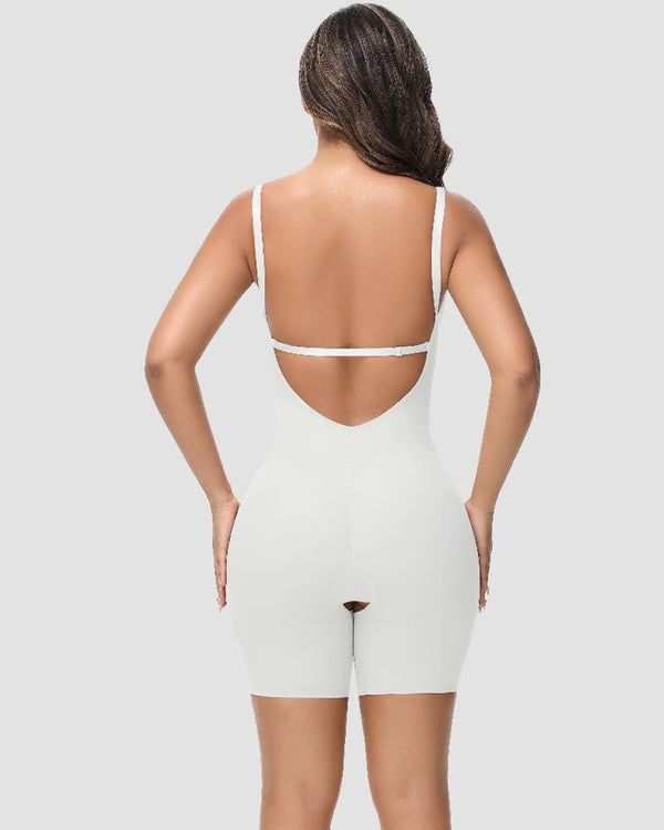 Women's U-Plunge Strapless Bodysuit Shapewear with Tummy Control, Built-In Bra and Low Back