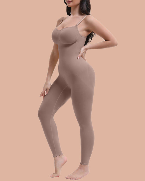 Sleek Seamless Full-Body Compression Bodysuit for a Sculpted, Smooth Silhouette