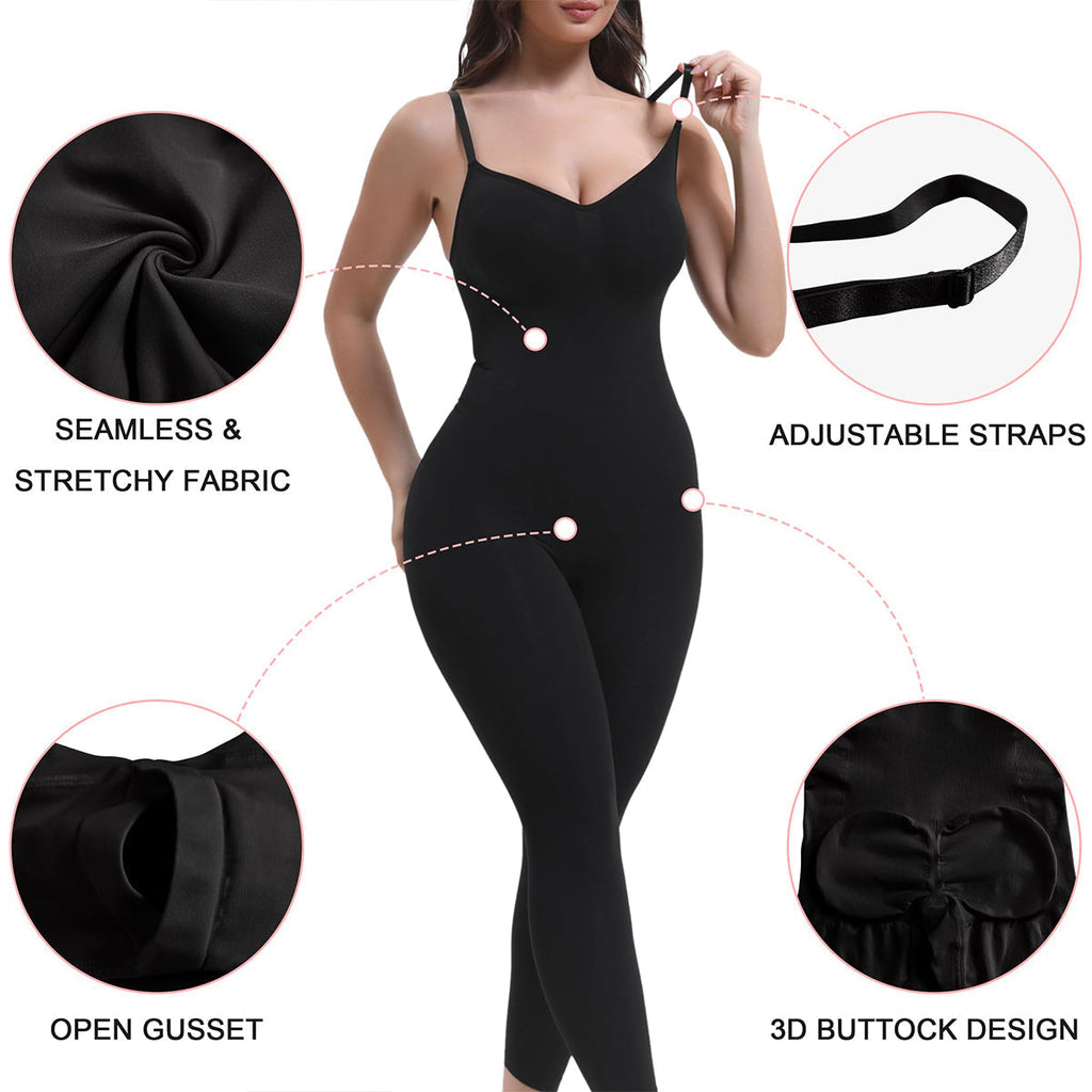 Sleek Seamless Full-Body Compression Bodysuit for a Sculpted, Smooth Silhouette