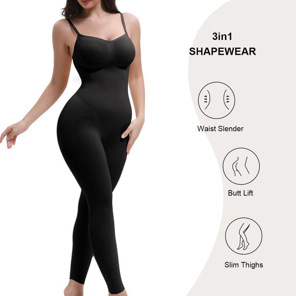 Sleek Seamless Full-Body Compression Bodysuit for a Sculpted, Smooth Silhouette