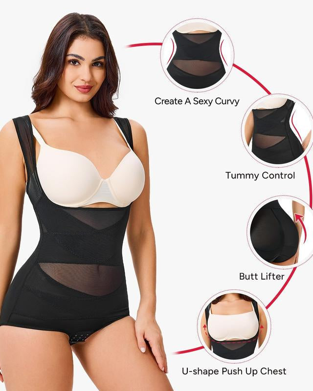 True Shape Mesh Shapewear Bodysuit – Breathable, Invisible Tummy Control