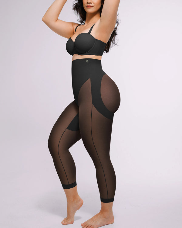 Shapecurve 3D Butt-Lifting Mesh Capri Tights – Sculpting Capris with Breathable Mesh