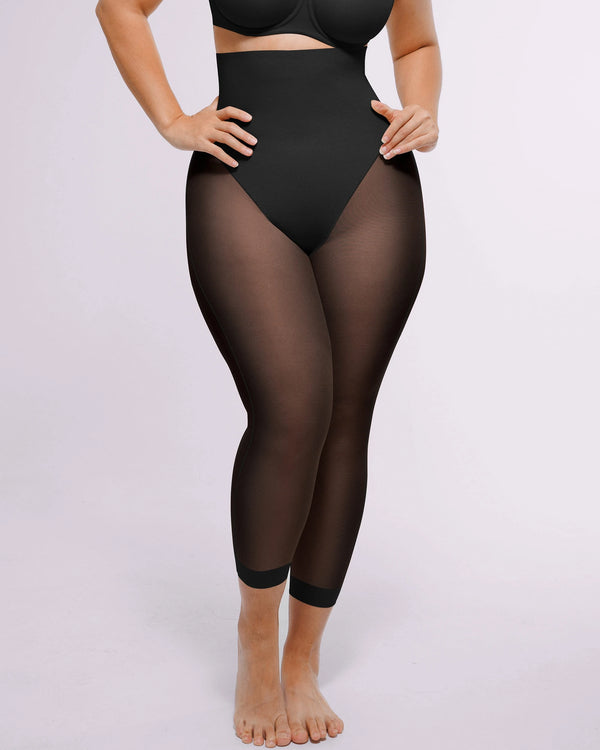 Shapecurve 3D Butt-Lifting Mesh Capri Tights – Sculpting Capris with Breathable Mesh