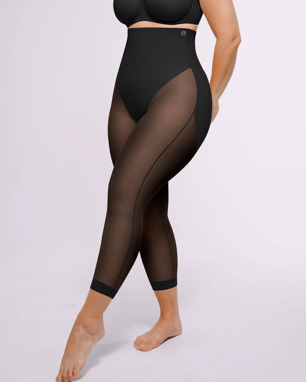 Shapecurve 3D Butt-Lifting Mesh Capri Tights – Sculpting Capris with Breathable Mesh