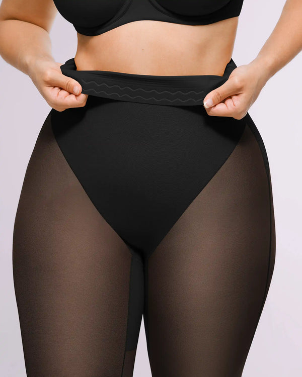 Shapecurve 3D Butt-Lifting Mesh Capri Tights – Sculpting Capris with Breathable Mesh