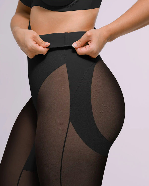 Shapecurve 3D Butt-Lifting Mesh Capri Tights – Sculpting Capris with Breathable Mesh