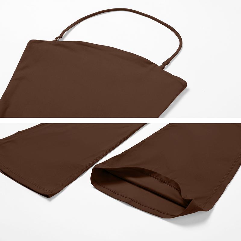 Women's Halter-Neck Bodycon Jumpsuit with Flare Legs – Ultra-Stretch, Butt-Lifting Activewear for a Sleek Silhouette