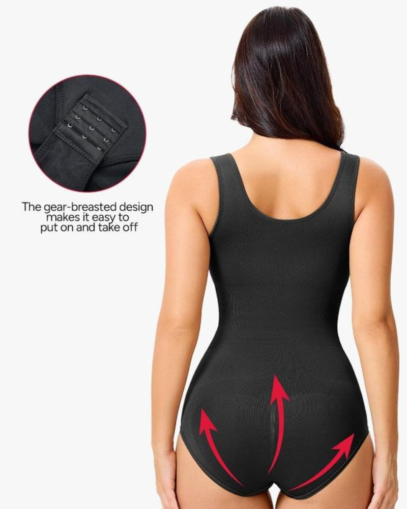 Women's Seamless Round-Neck Shaping Bodysuit with Tummy Control