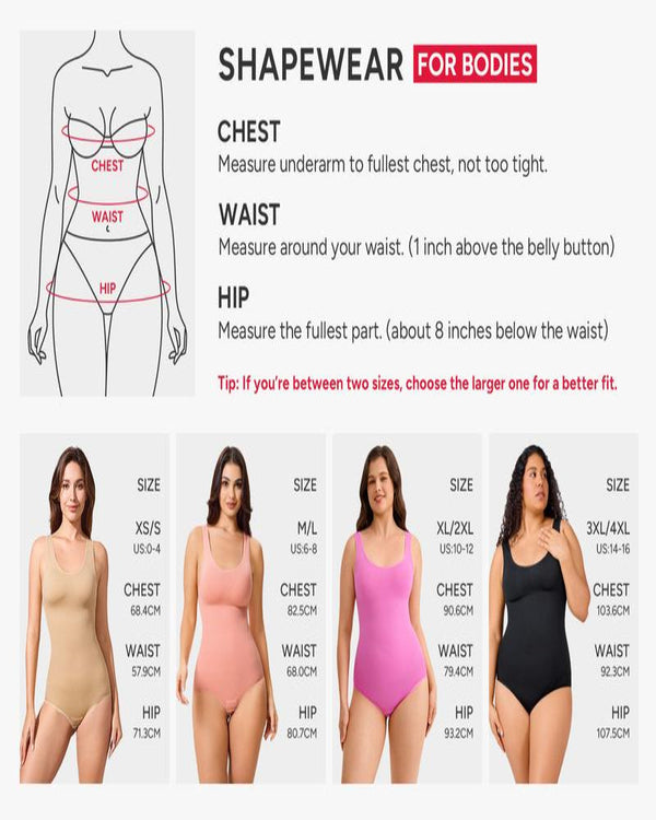 Women's Seamless Round-Neck Shaping Bodysuit with Tummy Control
