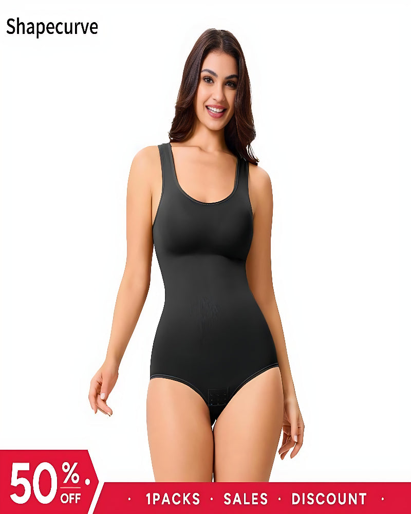 Women's Seamless Round-Neck Shaping Bodysuit with Tummy Control