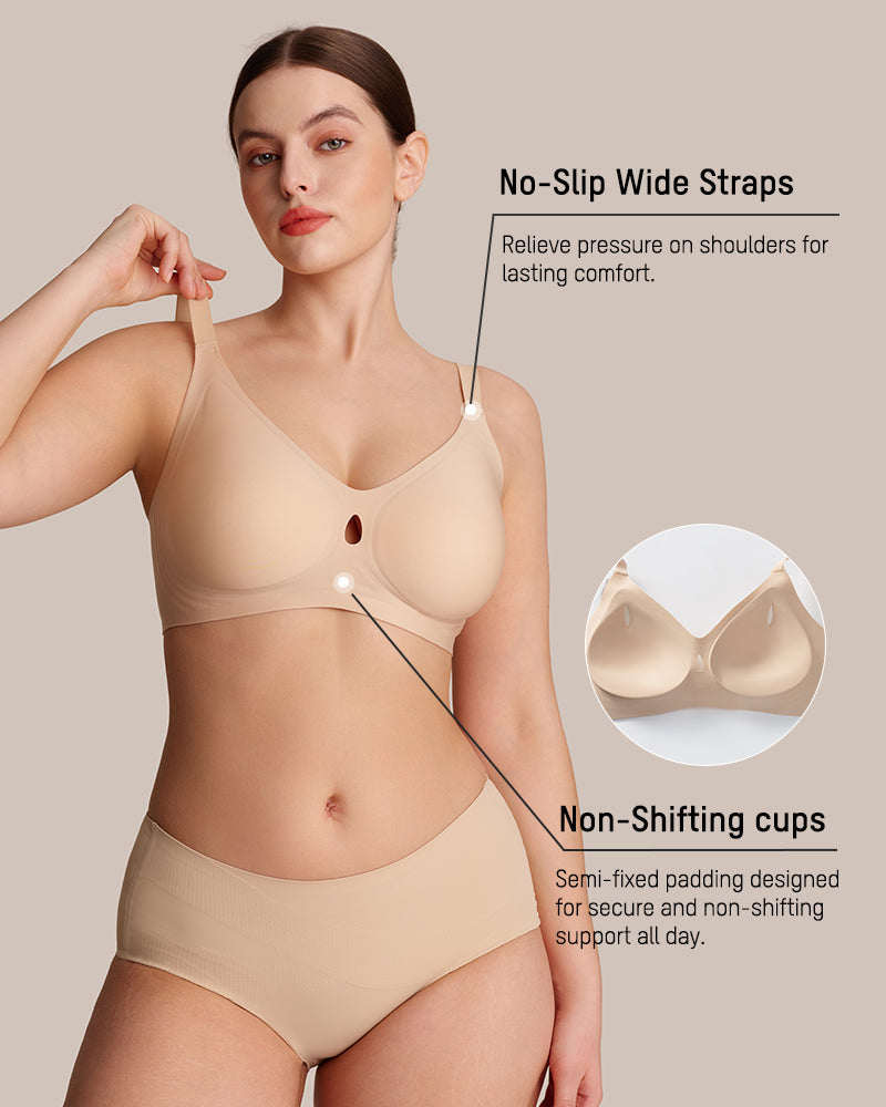 Invisible Jelly Lift Bra with Breathable Water-Drop Hollow Cups