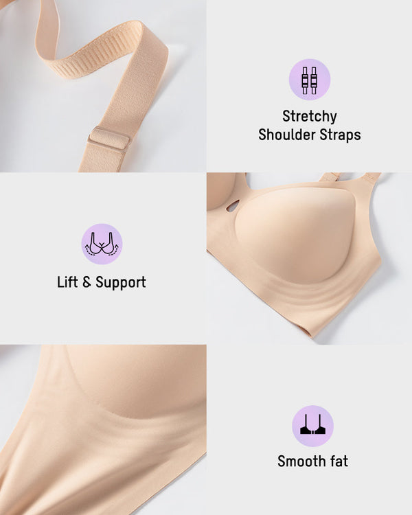 Invisible Jelly Lift Bra with Breathable Water-Drop Hollow Cups