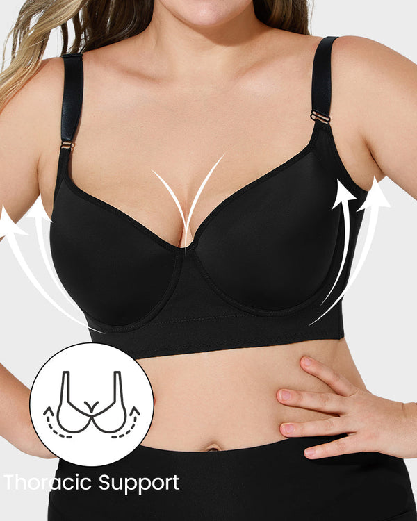 All-Day Comfort Full-Coverage Bra with Back-Smoothing Support
