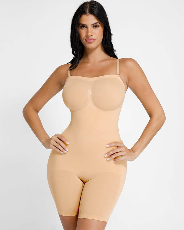 True Shape Seamless Strapless Bodysuit with Removable Straps - Sleek, Sculpted Silhouette