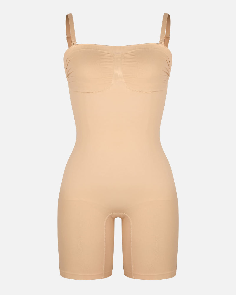 True Shape Seamless Strapless Bodysuit with Removable Straps - Sleek, Sculpted Silhouette
