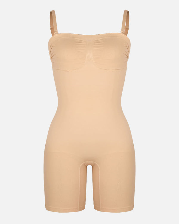 True Shape Seamless Strapless Bodysuit with Removable Straps - Sleek, Sculpted Silhouette