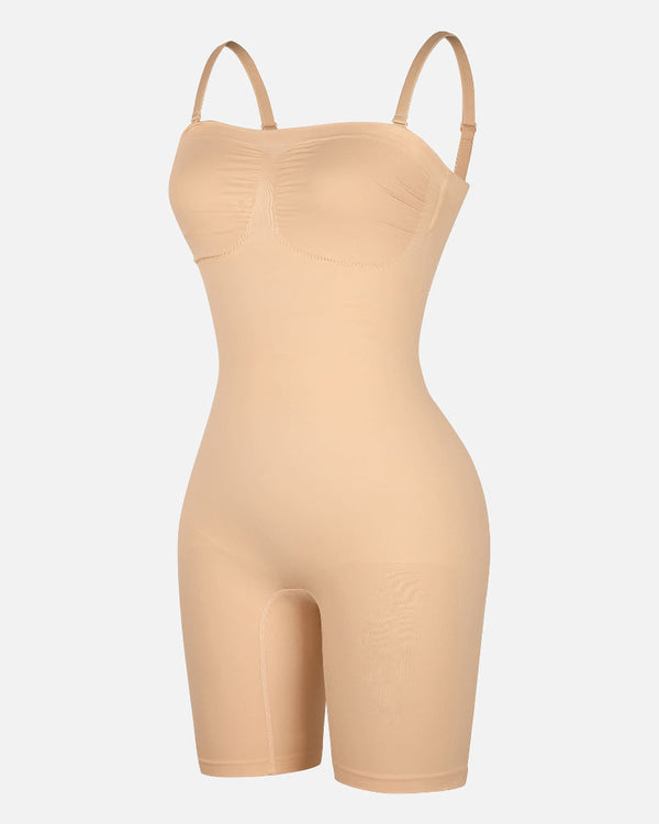 True Shape Seamless Strapless Bodysuit with Removable Straps - Sleek, Sculpted Silhouette