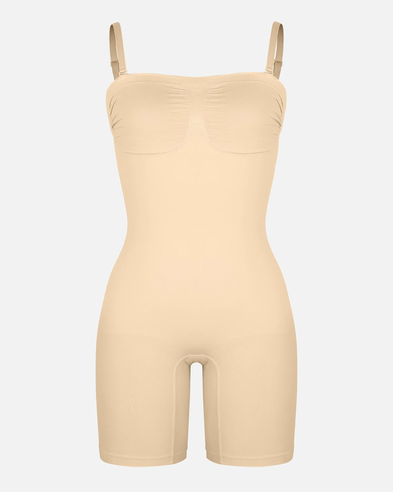 True Shape Seamless Strapless Bodysuit with Removable Straps - Sleek, Sculpted Silhouette