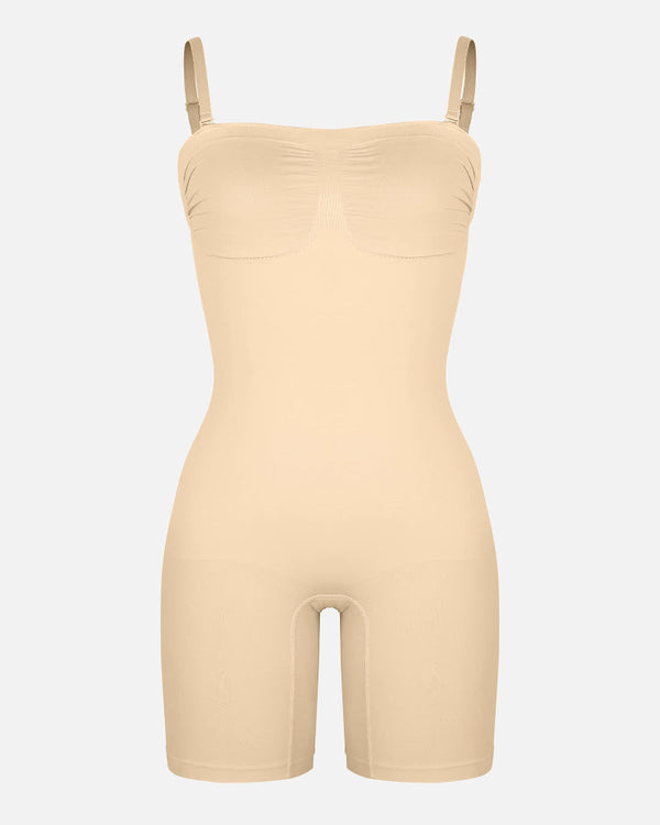 True Shape Seamless Strapless Bodysuit with Removable Straps - Sleek, Sculpted Silhouette