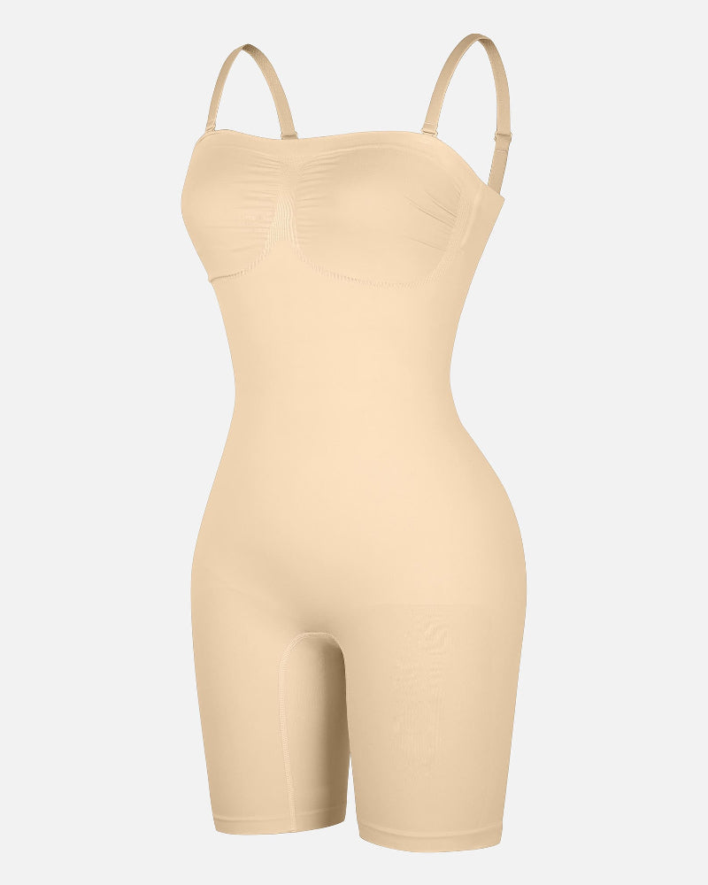 True Shape Seamless Strapless Bodysuit with Removable Straps - Sleek, Sculpted Silhouette
