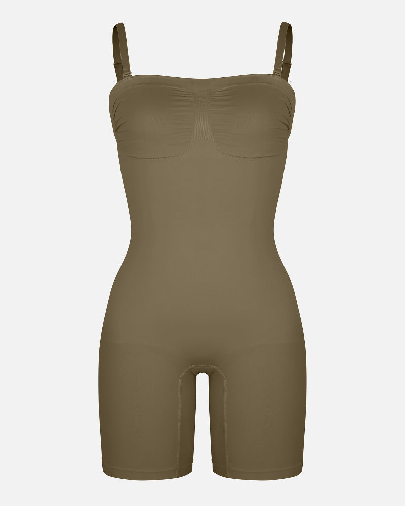True Shape Seamless Strapless Bodysuit with Removable Straps - Sleek, Sculpted Silhouette