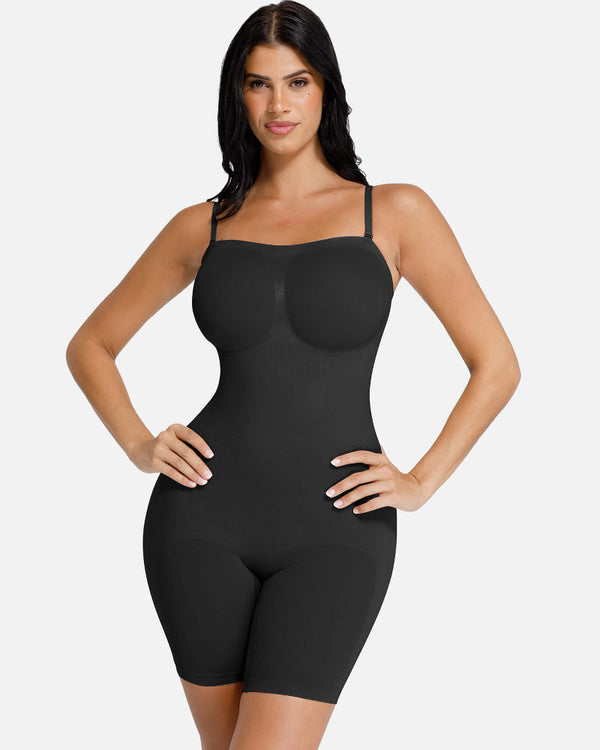 True Shape Seamless Strapless Bodysuit with Removable Straps - Sleek, Sculpted Silhouette