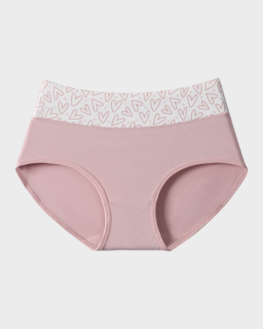 Luxuriously Soft Cotton Heart-Print High-Waist Panties – 6-Pack