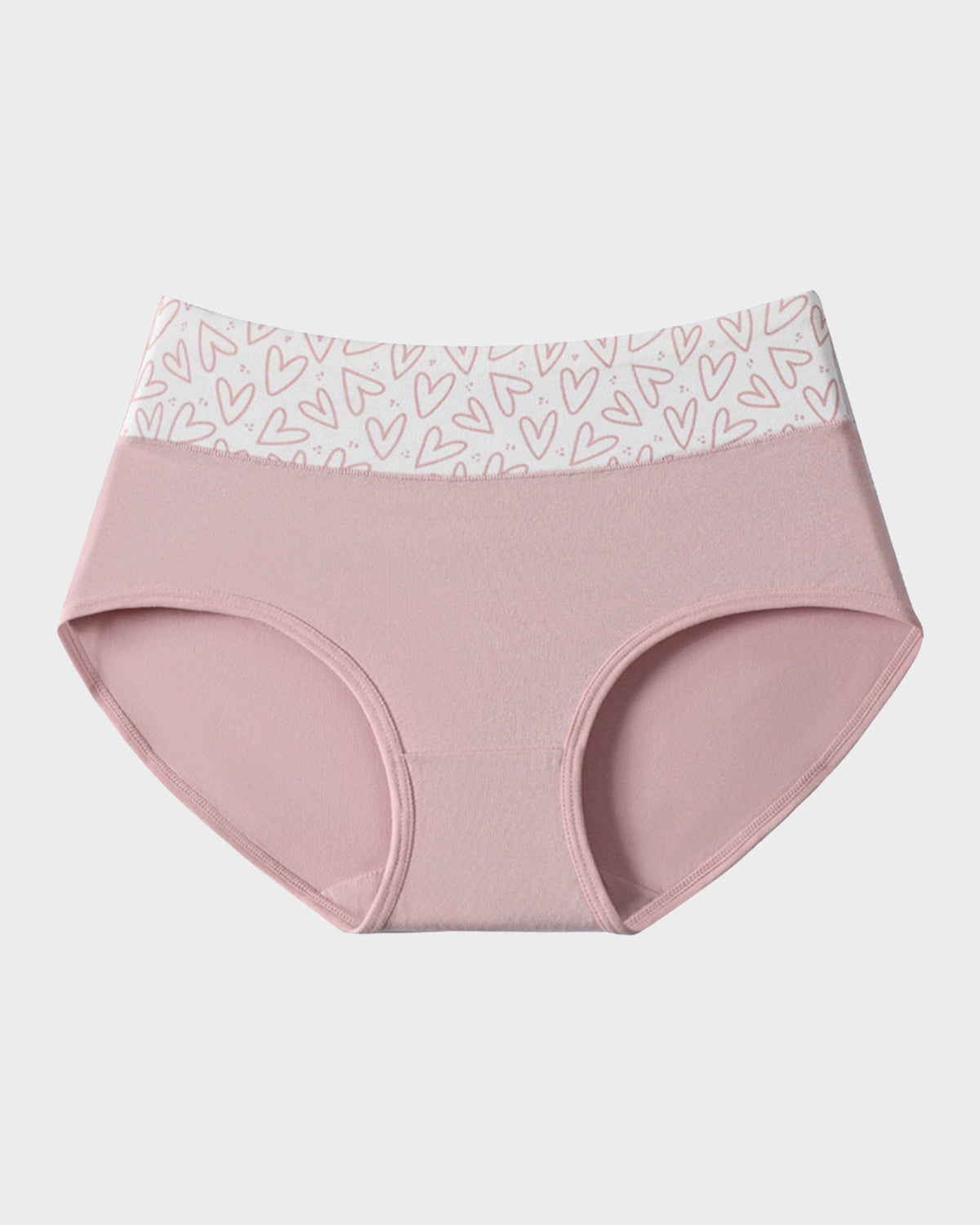 Luxuriously Soft Cotton Heart-Print High-Waist Panties – 6-Pack