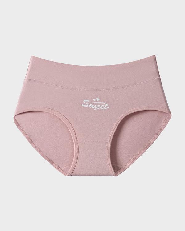 Luxuriously Soft Cotton Heart-Print High-Waist Panties – 6-Pack