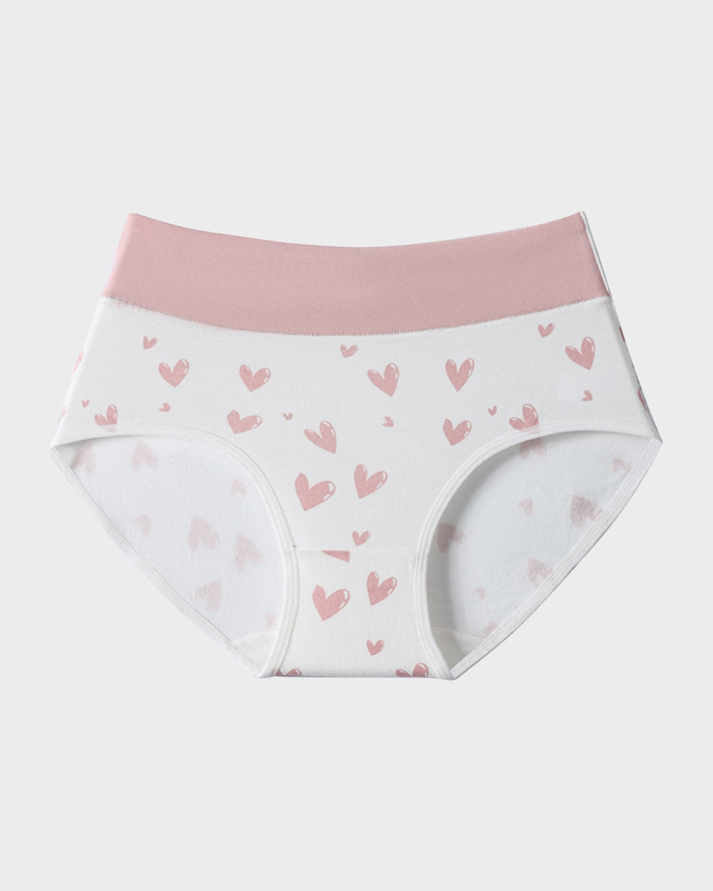 Luxuriously Soft Cotton Heart-Print High-Waist Panties – 6-Pack