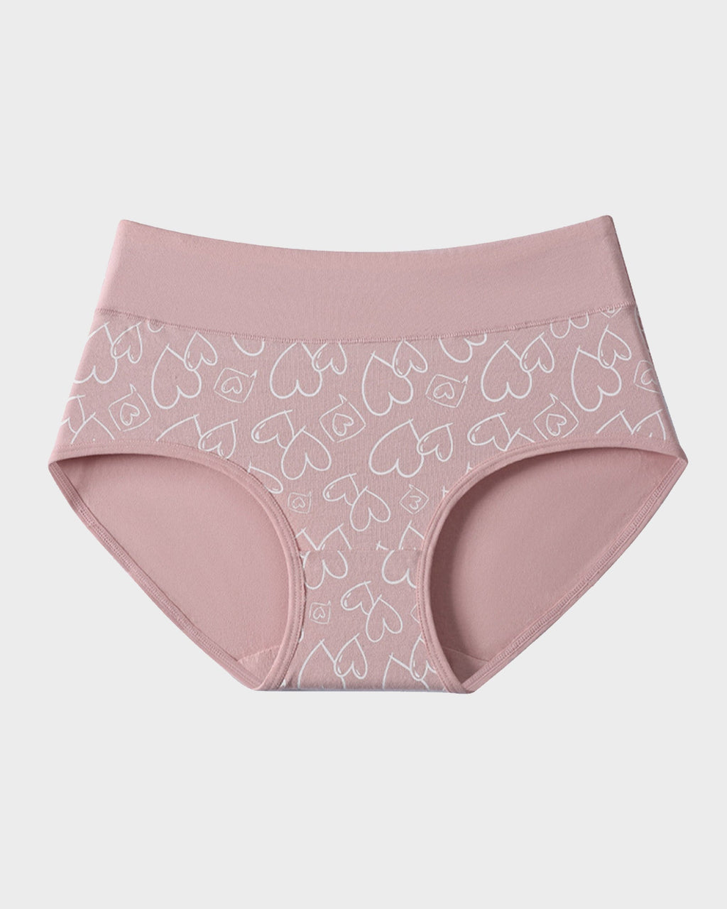 Luxuriously Soft Cotton Heart-Print High-Waist Panties – 6-Pack