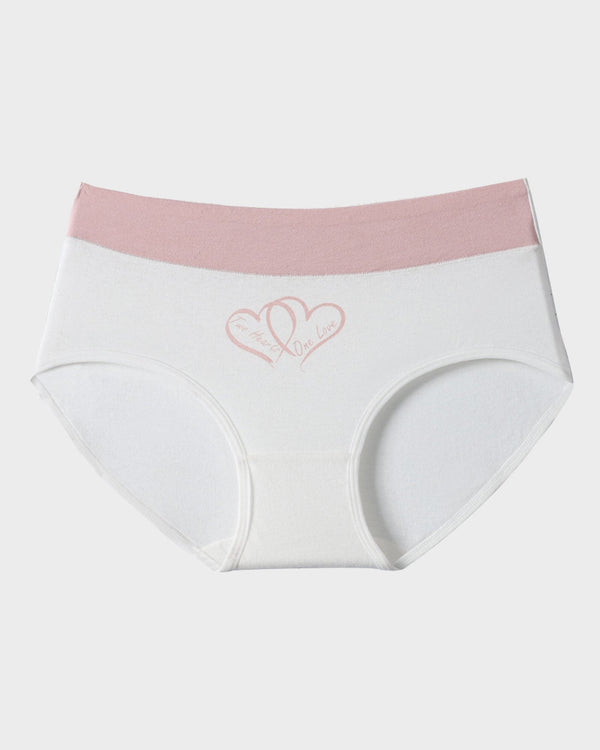 Luxuriously Soft Cotton Heart-Print High-Waist Panties – 6-Pack