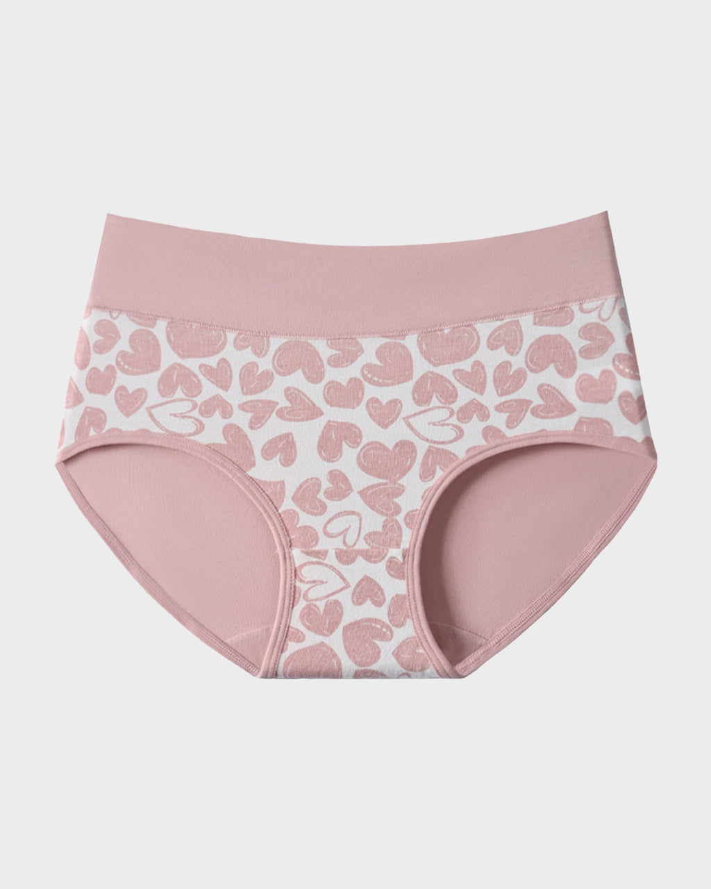 Luxuriously Soft Cotton Heart-Print High-Waist Panties – 6-Pack