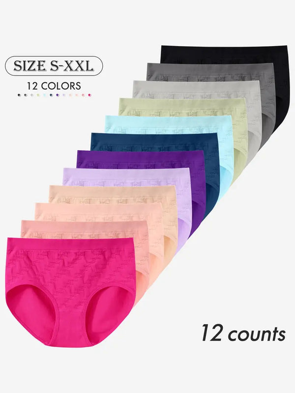 6-Pack Women's Seamless Mid-Waist Triangle Briefs with Crotch – Comfortable Everyday Underwear