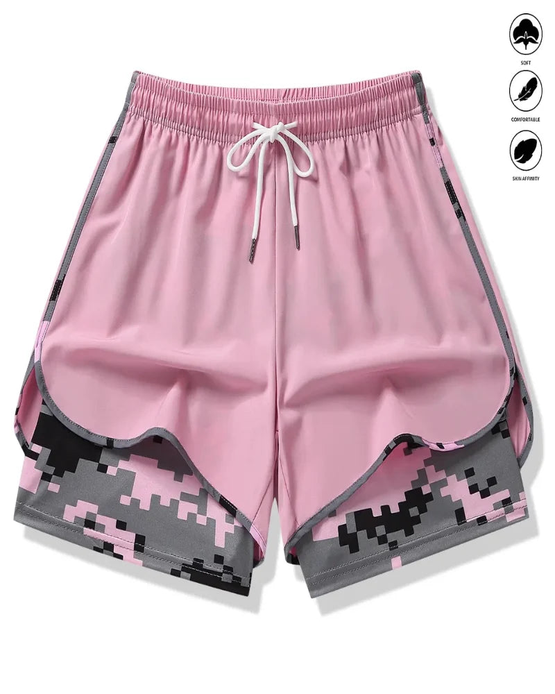 Women's Athletic Shorts with Built-In Liner and Adjustable Drawstring Waist