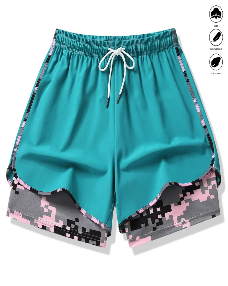Women's Athletic Shorts with Built-In Liner and Adjustable Drawstring Waist