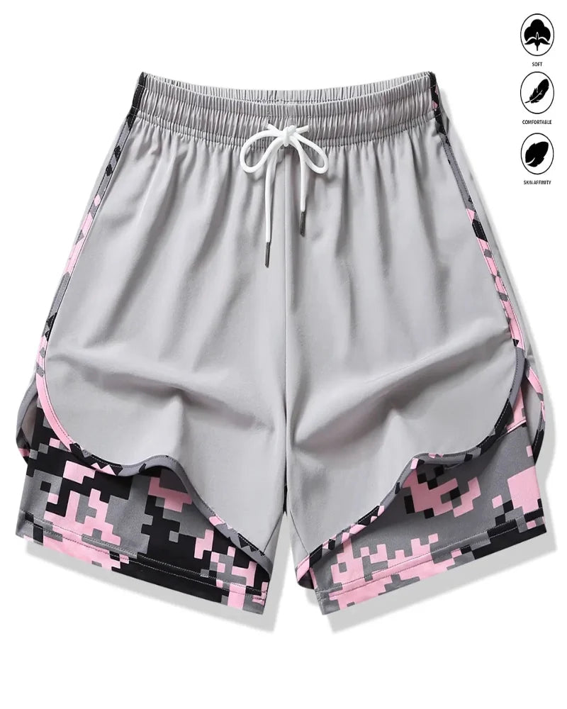 Women's Athletic Shorts with Built-In Liner and Adjustable Drawstring Waist