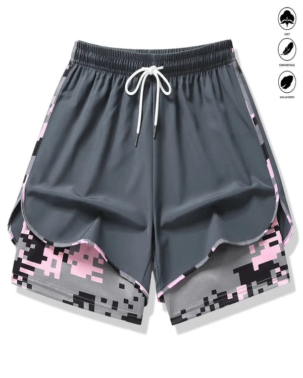 Women's Athletic Shorts with Built-In Liner and Adjustable Drawstring Waist