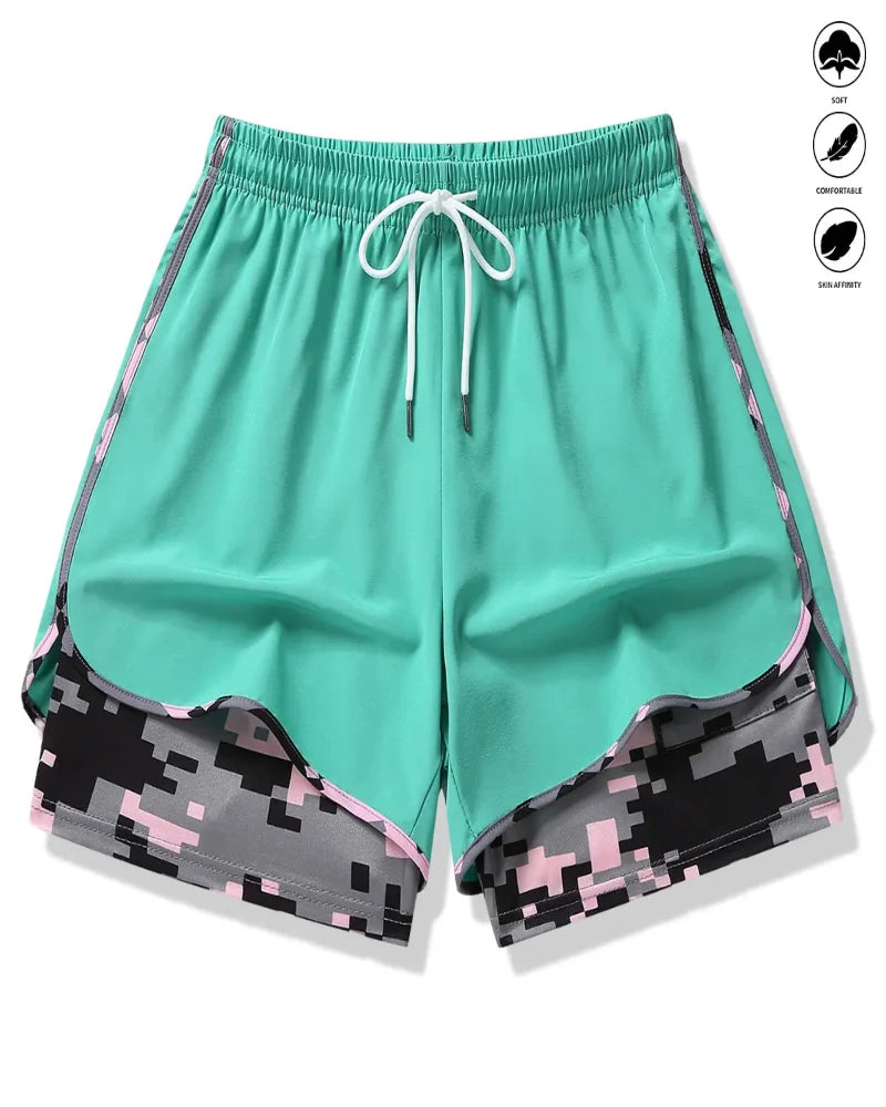 Women's Athletic Shorts with Built-In Liner and Adjustable Drawstring Waist