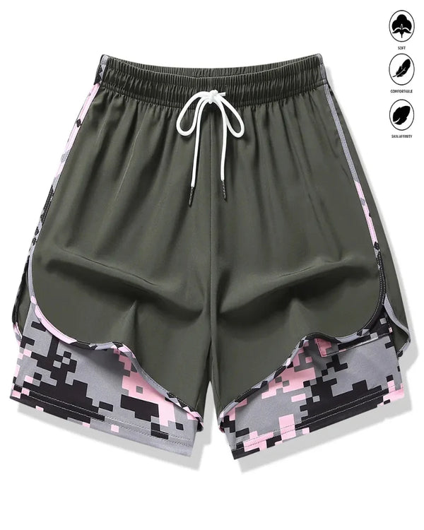 Women's Athletic Shorts with Built-In Liner and Adjustable Drawstring Waist