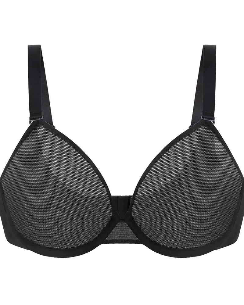 Air Light Plus-Size Mesh Underwire Minimizer Bra for Everyday Comfort and a Smoother Silhouette