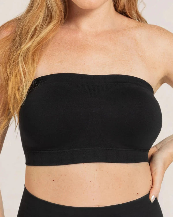 Convertible Strapless Bandeau Bra with Wireless Comfort, Anti-Slip Grip & Detachable Straps