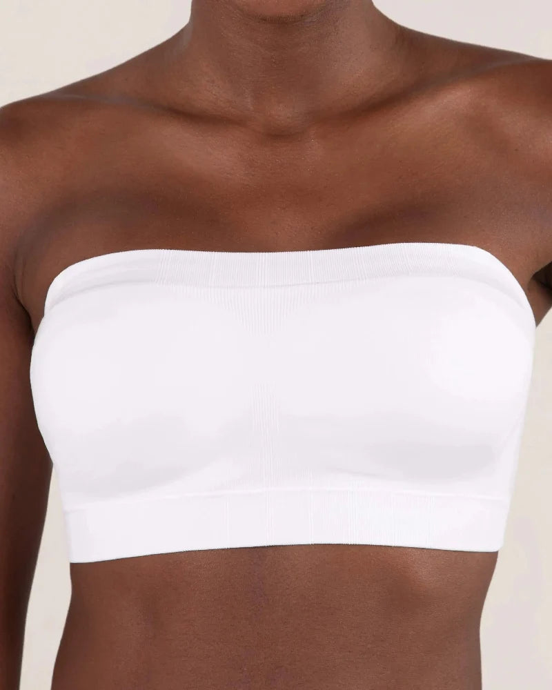 Convertible Strapless Bandeau Bra with Wireless Comfort, Anti-Slip Grip & Detachable Straps