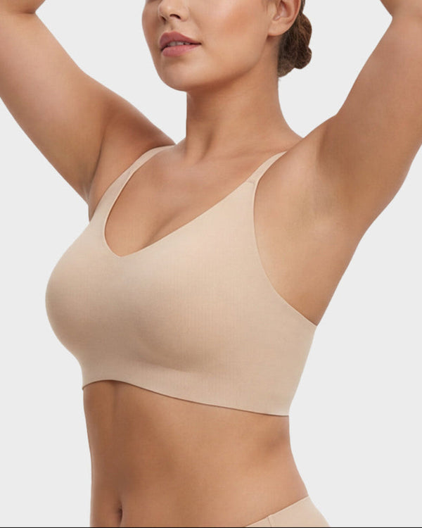 Wireless Seamless Lace Bralette with Soft Light Padding