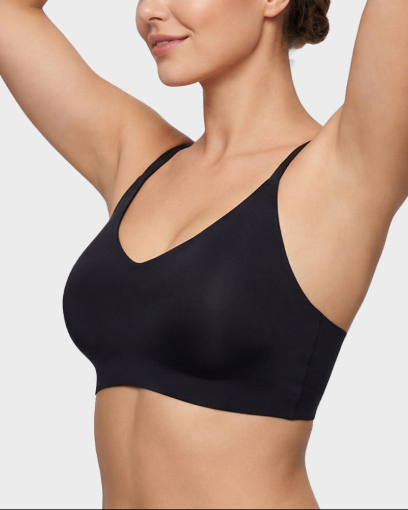 Wireless Seamless Lace Bralette with Soft Light Padding