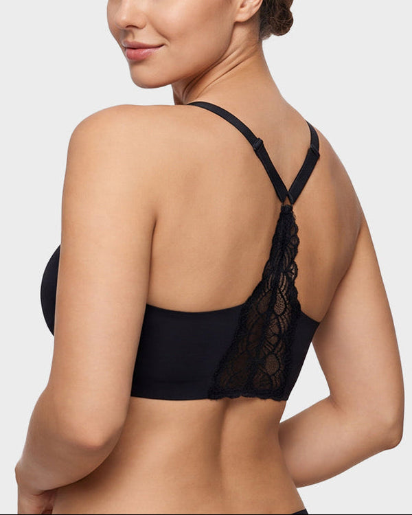 Wireless Seamless Lace Bralette with Soft Light Padding